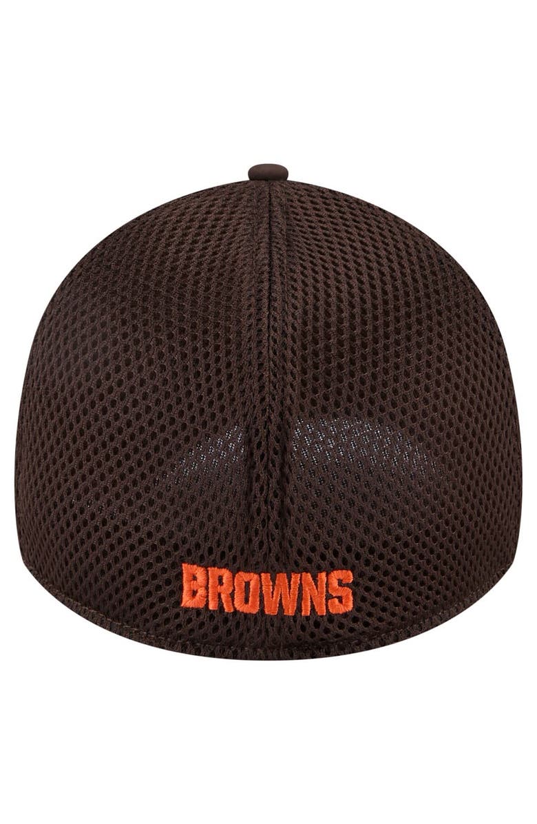 New Era Men's New Era Brown Cleveland Browns Game Day Linear 39THIRTY Flex Hat, Alternate, color,