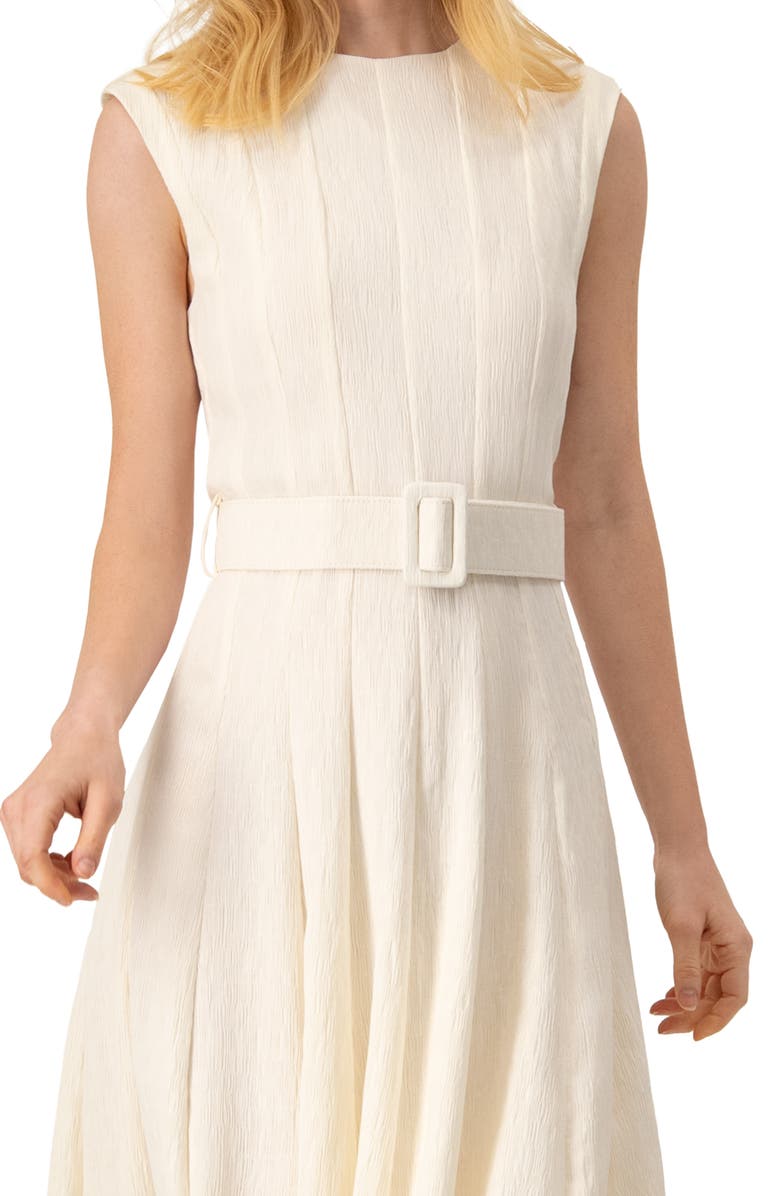 IVONNE Sleeveless Midi Dress with Belt, Alternate, color, 