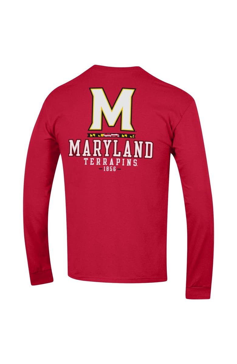Champion Men's Champion Red Maryland Terrapins Team Stack Long Sleeve T-Shirt, Alternate, color, 