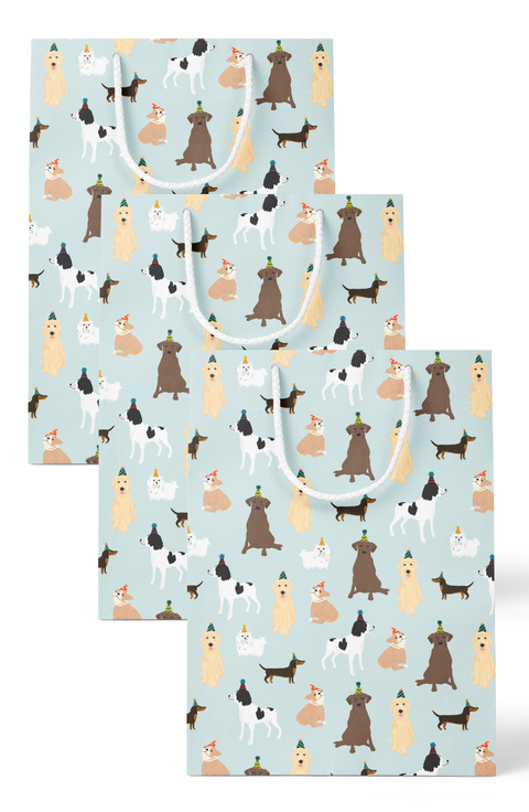 Dog Lovers Birthday Gift Bag Set of 3