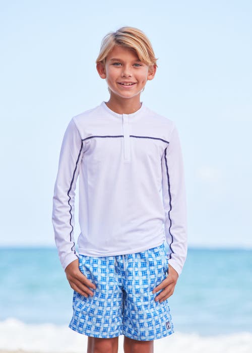 Cabana Life Boys Sport Zip Top In White