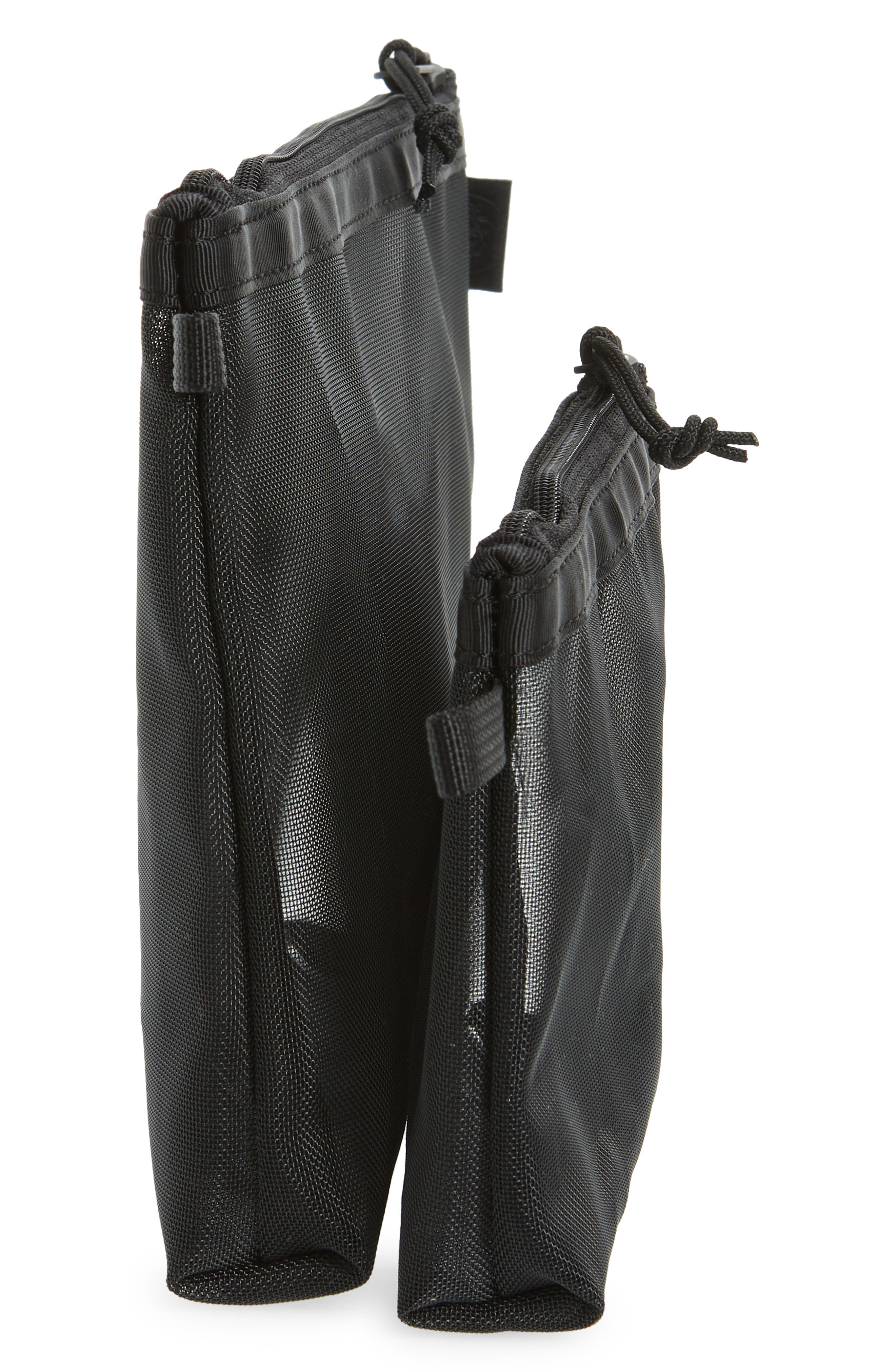 Baboon to the Moon Set of 2 Monomesh Pouches, Alternate, color, Black