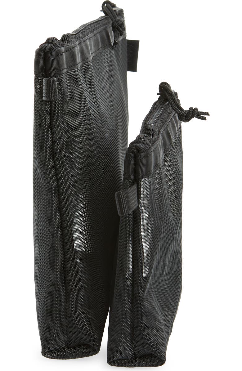 Baboon to the Moon Set of 2 Monomesh Pouches, Alternate, color, Black