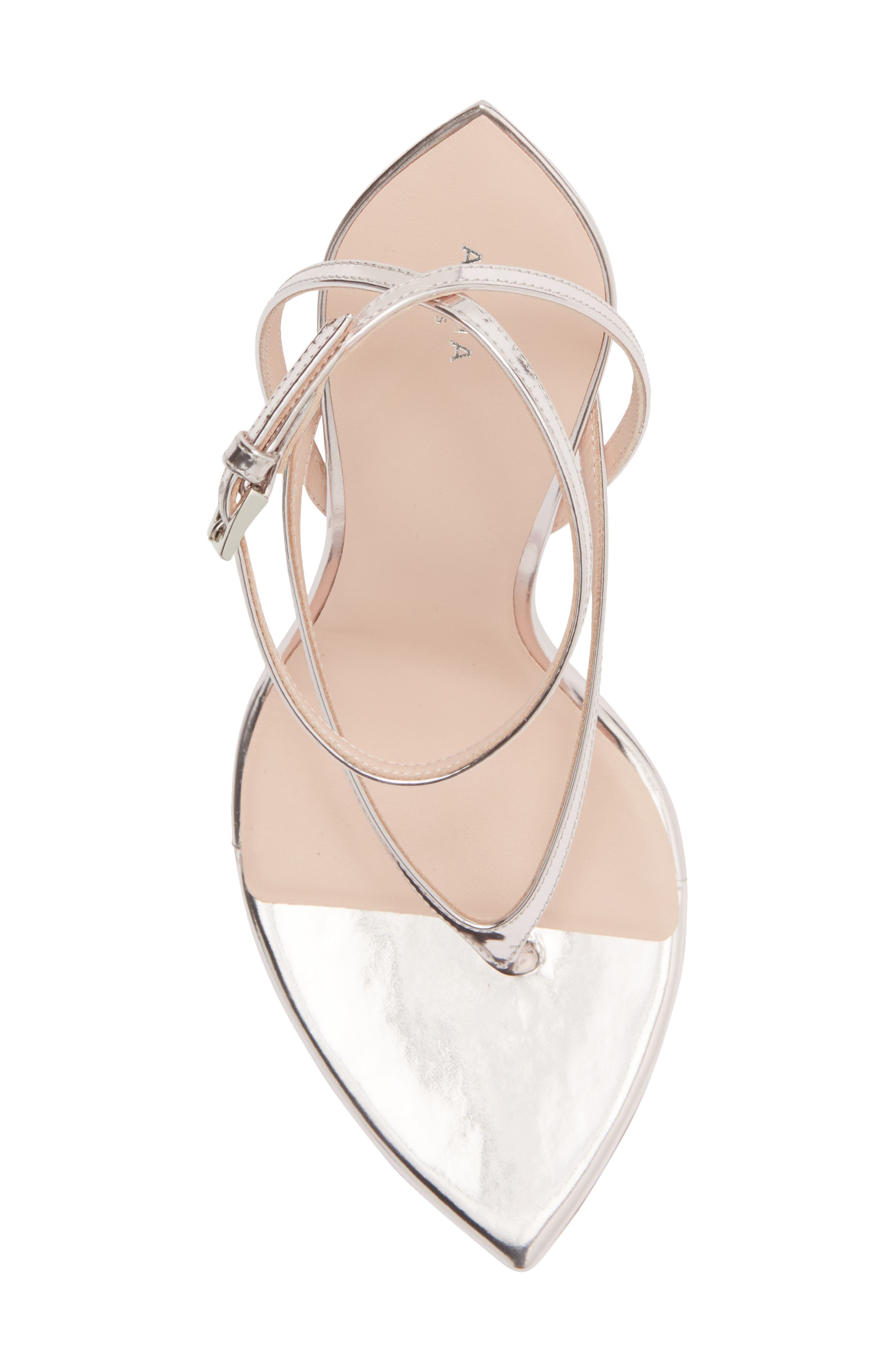 Alaïa Invisible Wedge Ankle Strap Sandal, Alternate, color, Blush/ Argent