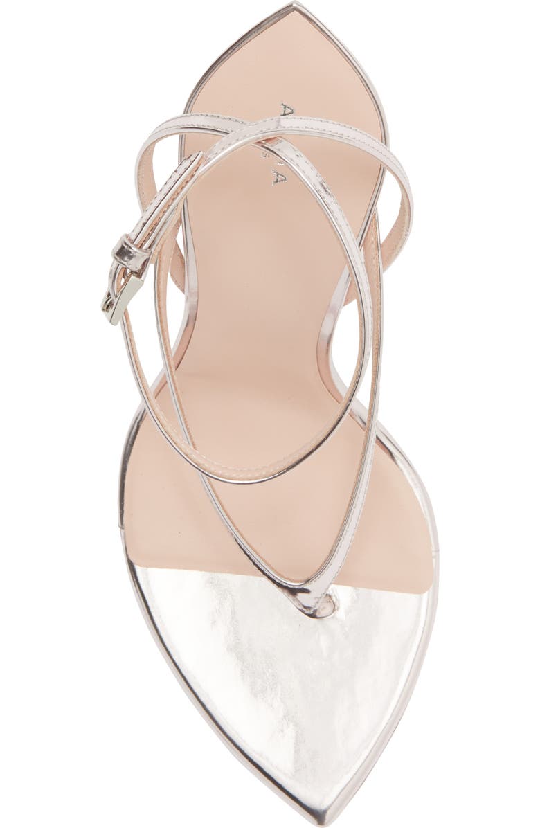 Alaïa Invisible Wedge Ankle Strap Sandal, Alternate, color, Blush/ Argent