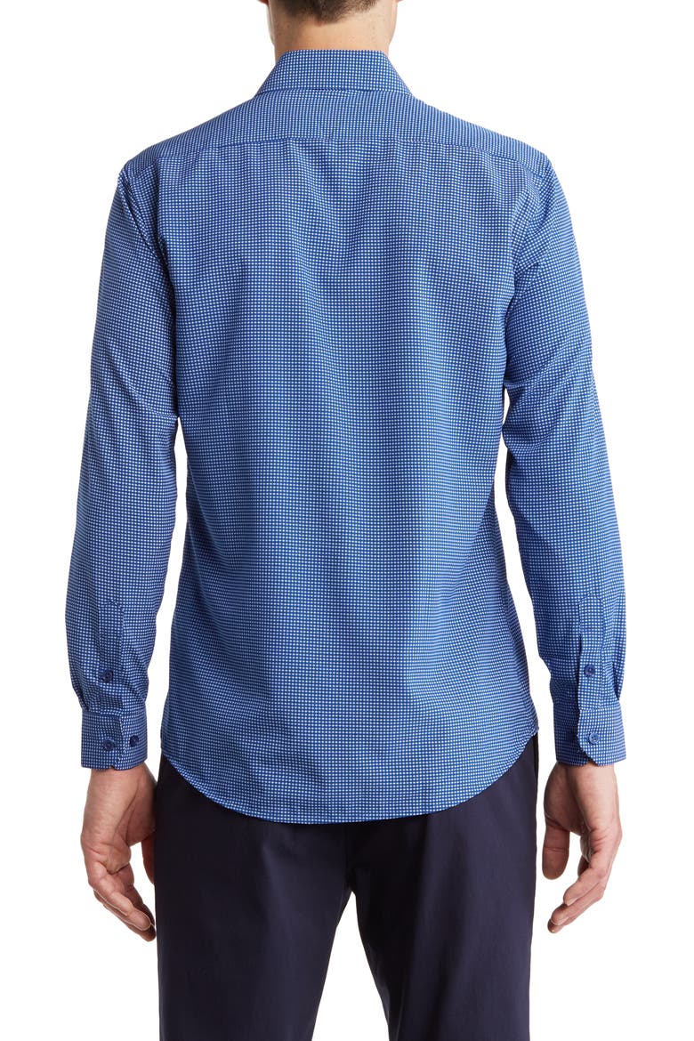Regular Fit Performance Stretch Long Sleeve Button Front Shirt, Alternate, color, BLUE