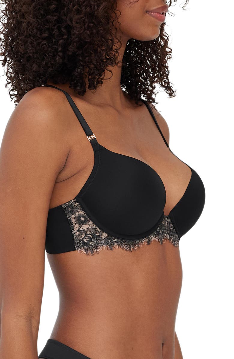 Skarlett Blue Entice Push-up Bra, Alternate, color, Black/Nylon