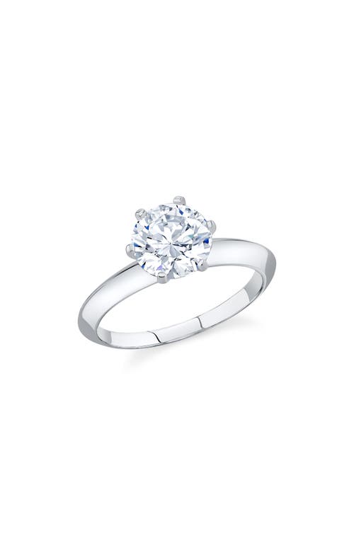 Crislu Brilliant Cut Cubic Zirconia Solitaire Ring In Metallic