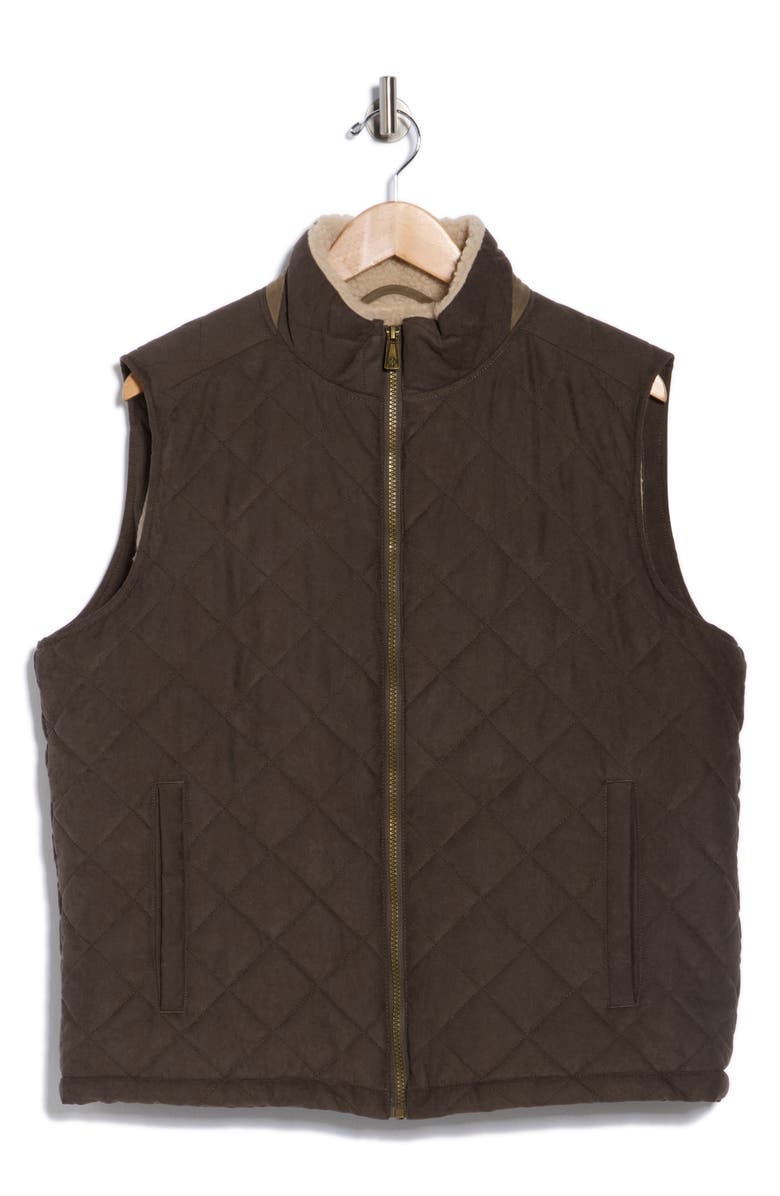 Rainforest Faux Shearling Lined Quilted Vest, Alternate, color, Portabella