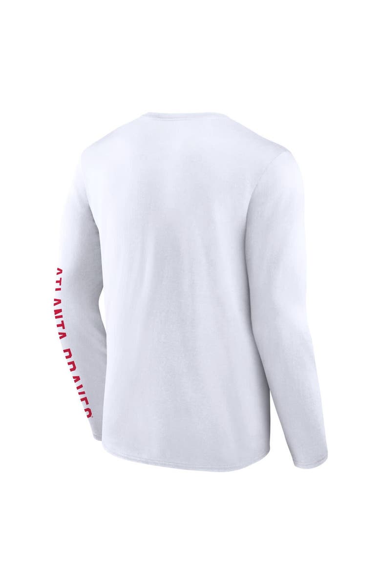 FANATICS Men's Fanatics White Atlanta Braves Press Box Long Sleeve T-Shirt, Alternate, color, 