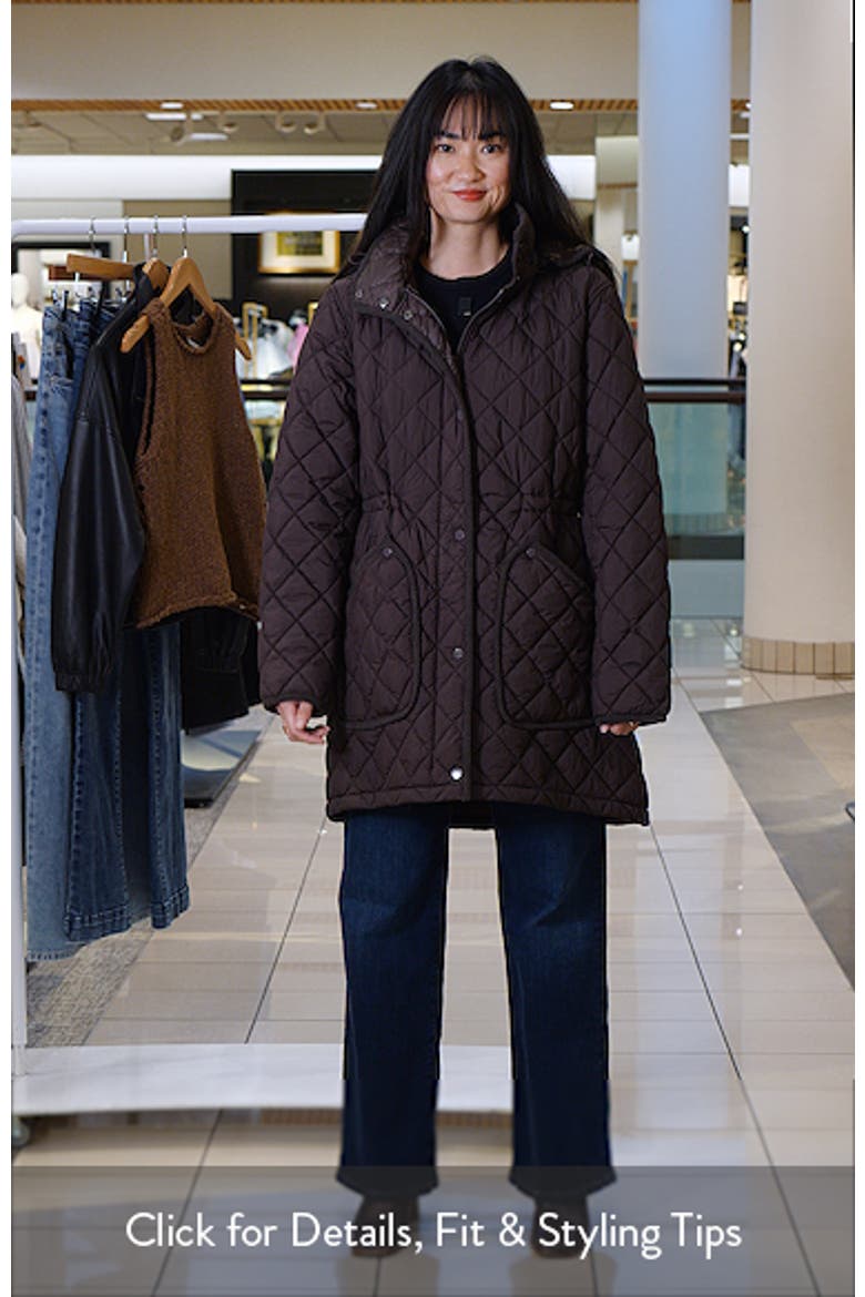 Diamond Quilted Hooded Puffer Coat video