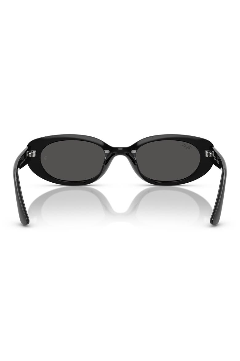 53mm Pillow Oval Sunglasses, Alternate, color, BLACK