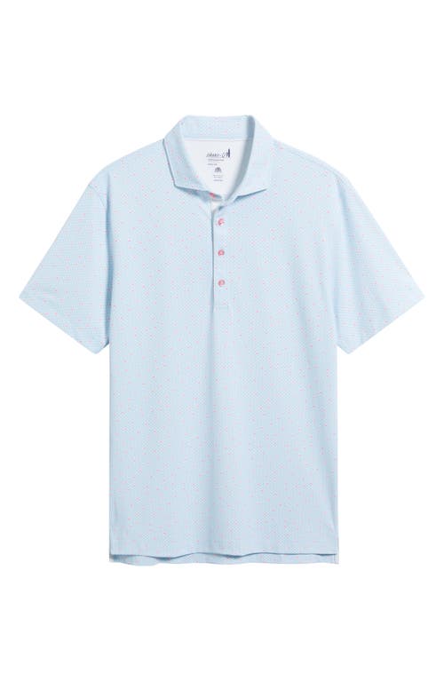 Johnnie-o Poppy Microfloral Print Prep-formance Golf Polo In Maliblu