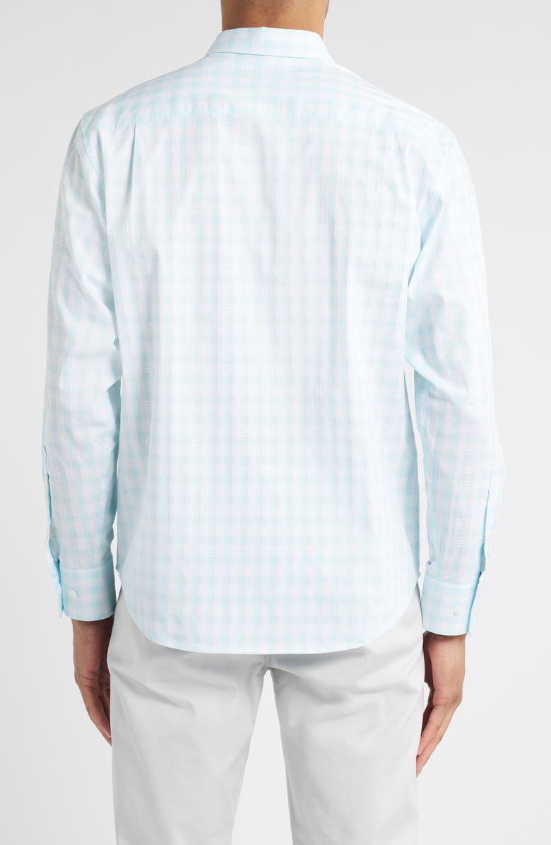 Tommy Bahama Sarasota Stretch Check IslandZone<sup>®</sup> Button-Up Shirt, Alternate, color, Aqua Mist