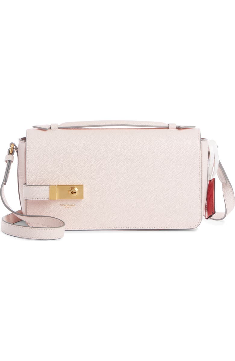 Thom Browne Leather Flap Crossbody Bag, Main, color,