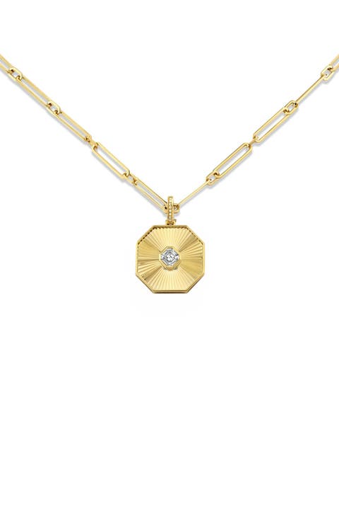 Diamond Radiant Octagon Pendant Necklace