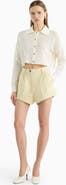 Dodiee Emma leather shorts in butter yellow