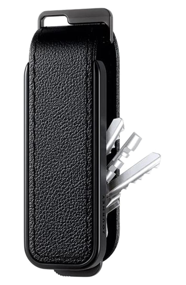 JOURNEY LOC8 Trackable Leather Key Organizer, Main, color, Black