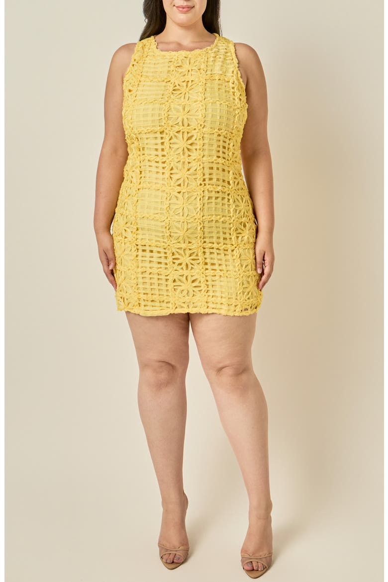 Floral Lace Minidress, Main, color, BUTTER