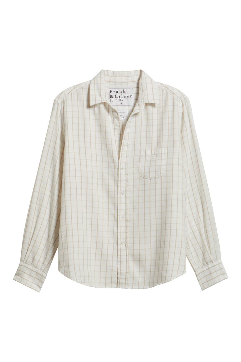 Eileen Relaxed Button-Up Shirt, Alternate, color, CREAM CAMEL CHECK