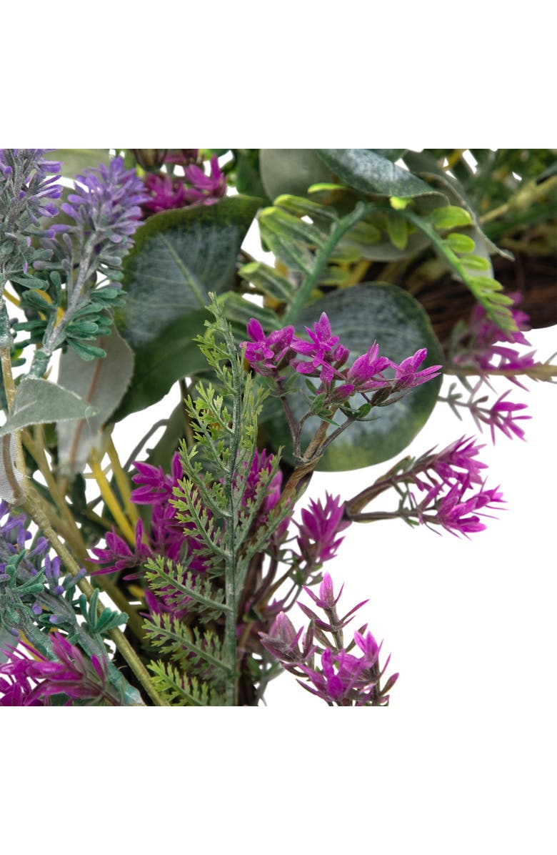 Northlight Lavender and Mixed Foliage Artificial Floral Spring Wreath, Purple and Green - 22-Inch, Alternate, color, Purple
