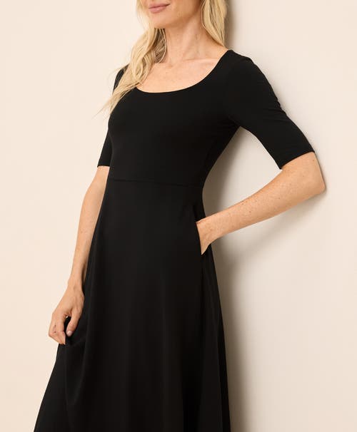 Pact Fit & Flare Signature Scoop Dress In Black