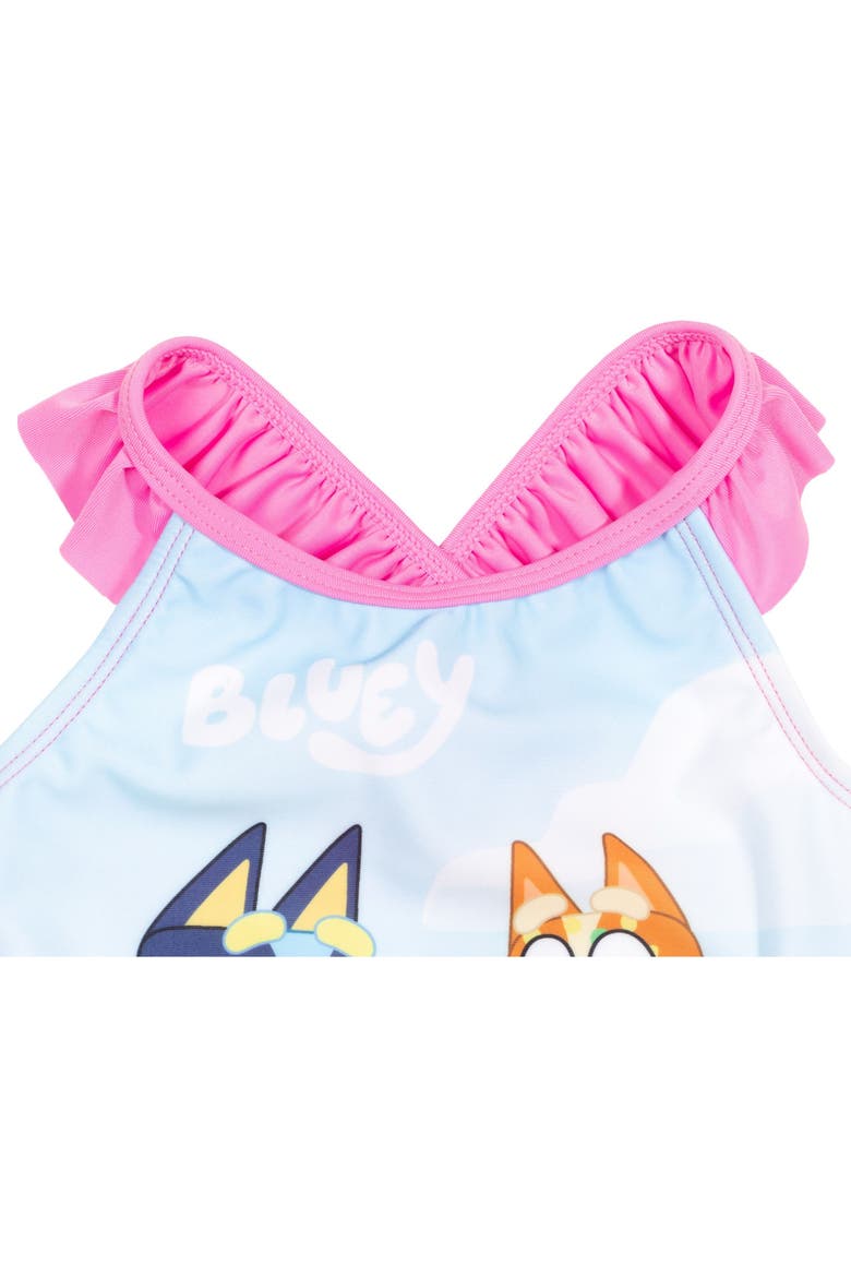 One Piece Bathing Suit, Alternate, color, Bluey Bingo Pink Blue