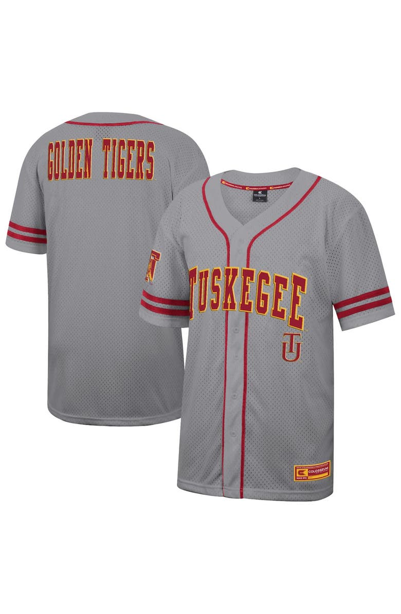 COLOSSEUM Men's Colosseum Gray Tuskegee Golden Tigers Free Spirited Baseball Jersey, Alternate, color, Gray