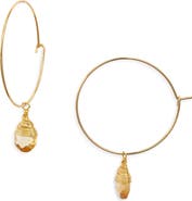 Kiara by Ki-ele Georgia Semiprecious Stone Drop Hoop Earrings