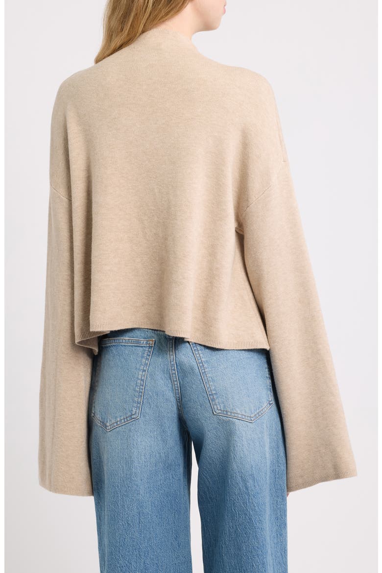 Chuck Crop Funnel Neck Sweater, Alternate, color, GREIGE