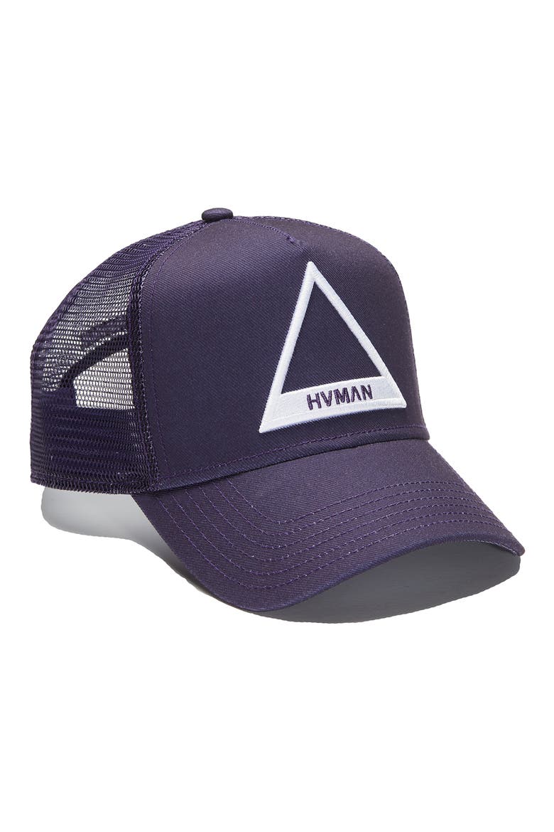 Triangle Logo Mesh Trucker Hat, Main, color, PARACHUTE PURPLE