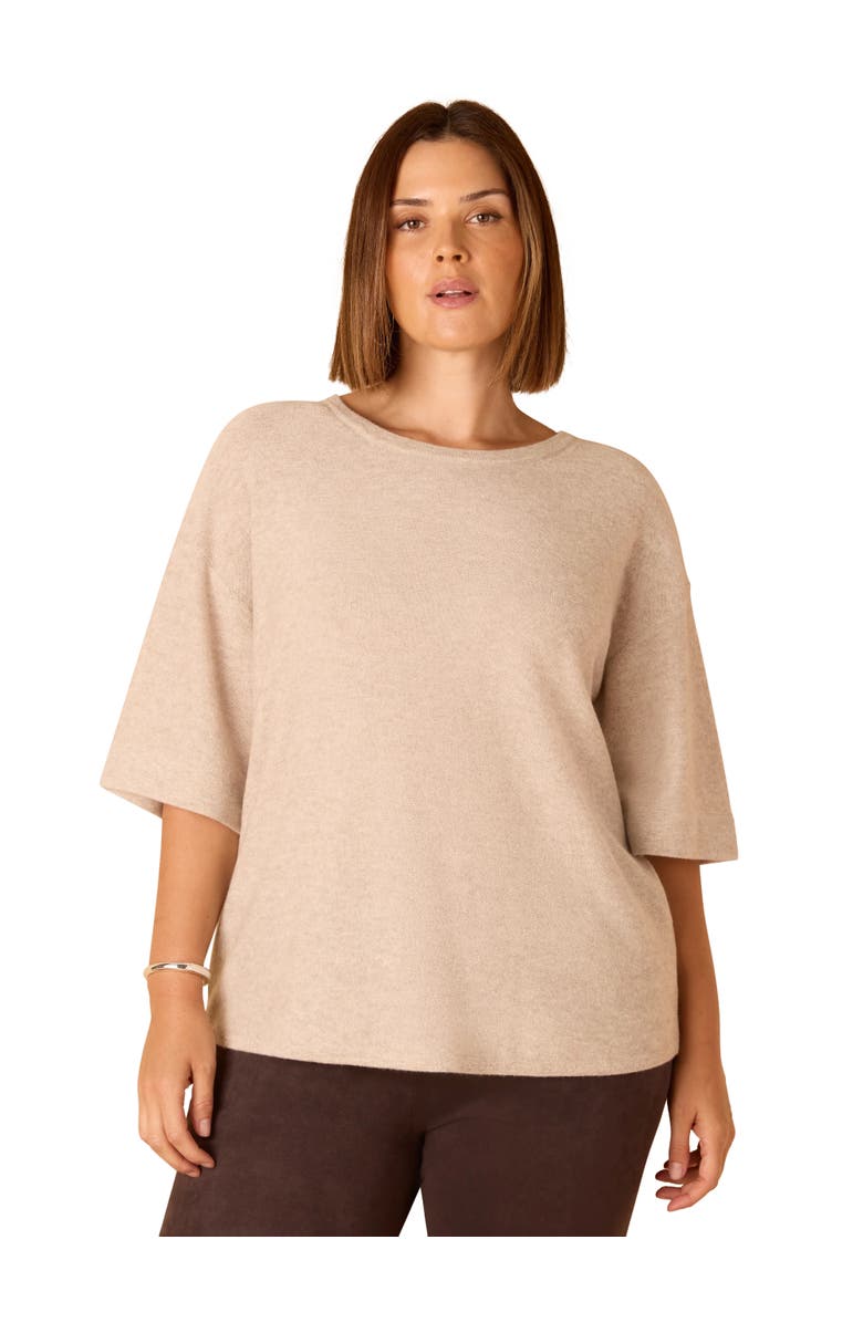 Live Unlimited Short Sleeve Knitted Sweater, Main, color, Cream