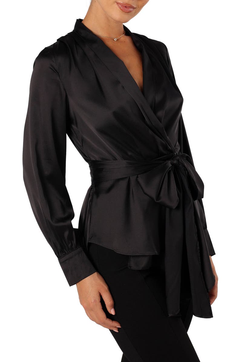 Petal & Pup Aydin Satin Wrap Top, Alternate, color, 