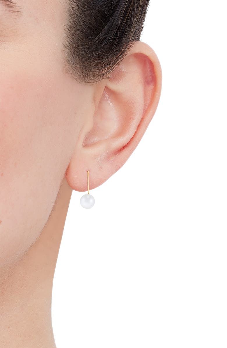 Frankie & Zoe 14K Yellow Gold Cultured Pearl Lever Back Earrings, Alternate, color, Yellow Gold