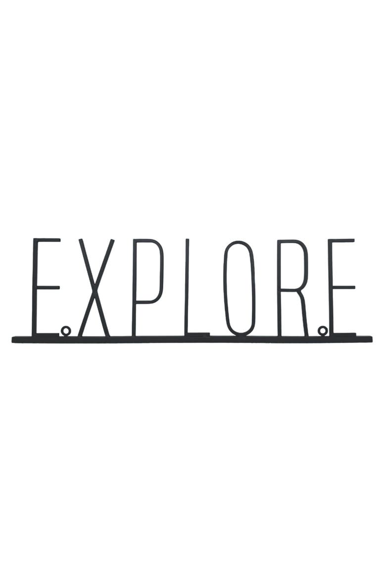Explore Thin Letter Sign, Main, color, Black