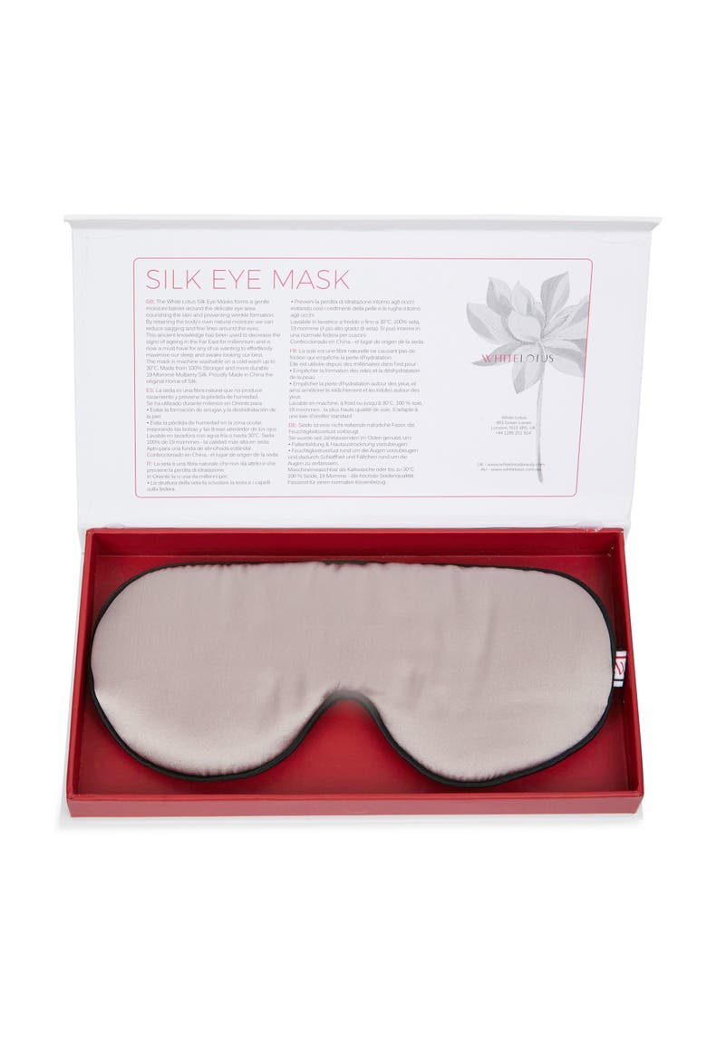 Luxurious Cruelty Free 100% Mulberry Silk Eye Mask, Alternate, color, Pearl Grey