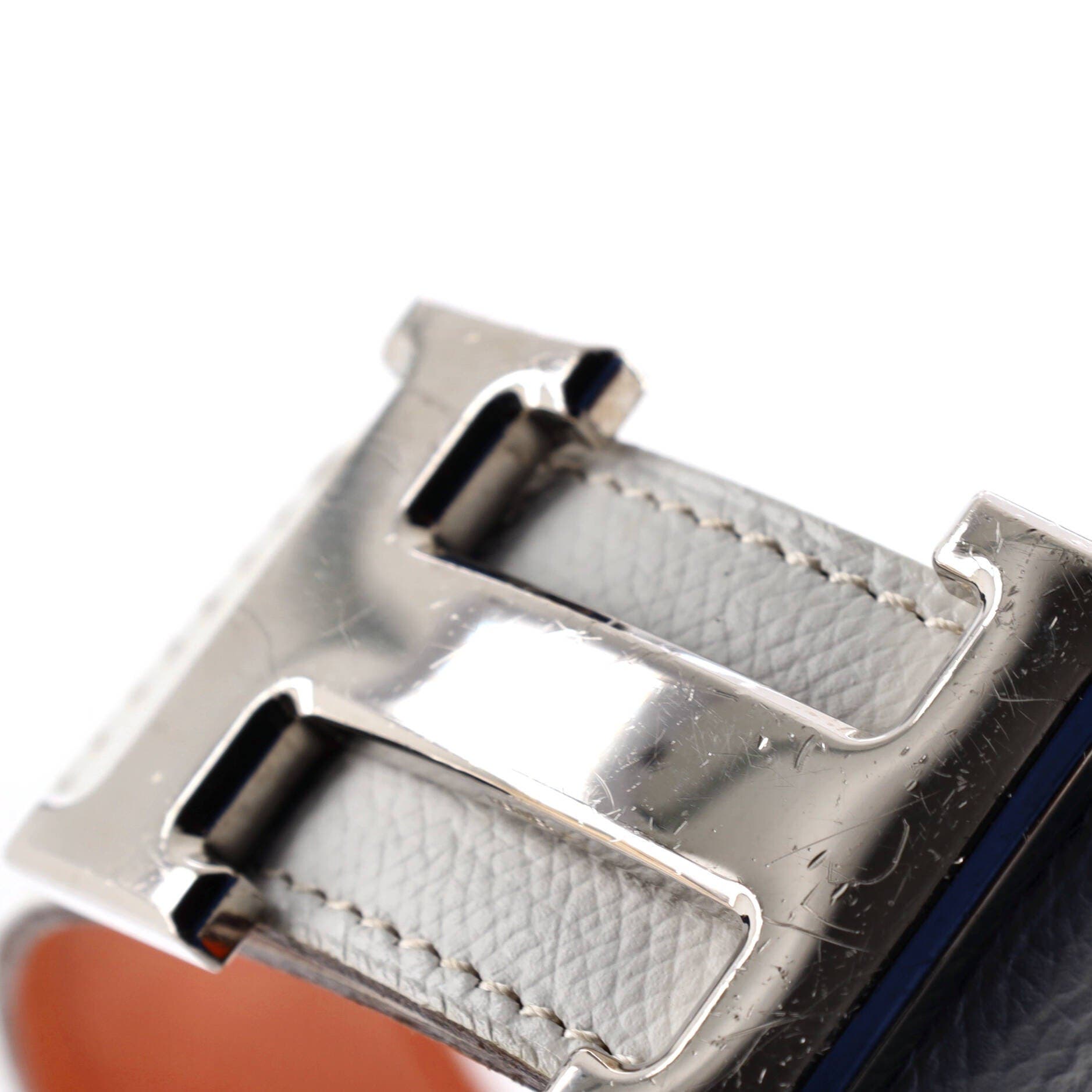 Pre-Owned Hermes Constance Reversible Belt Leather Medium, Alternate, color, White
