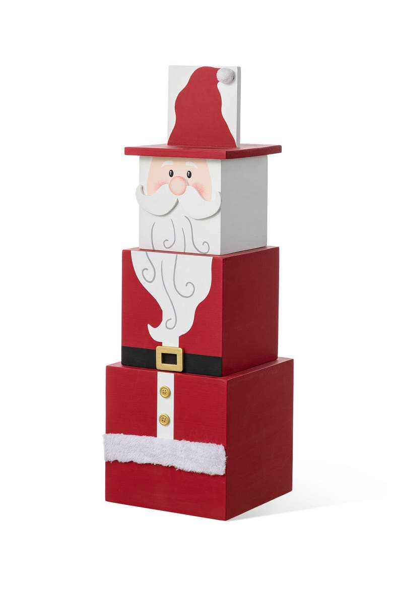 Christmas Wood Santa Nutcracker Reversible Boxed Porch Decor, Main, color, Red