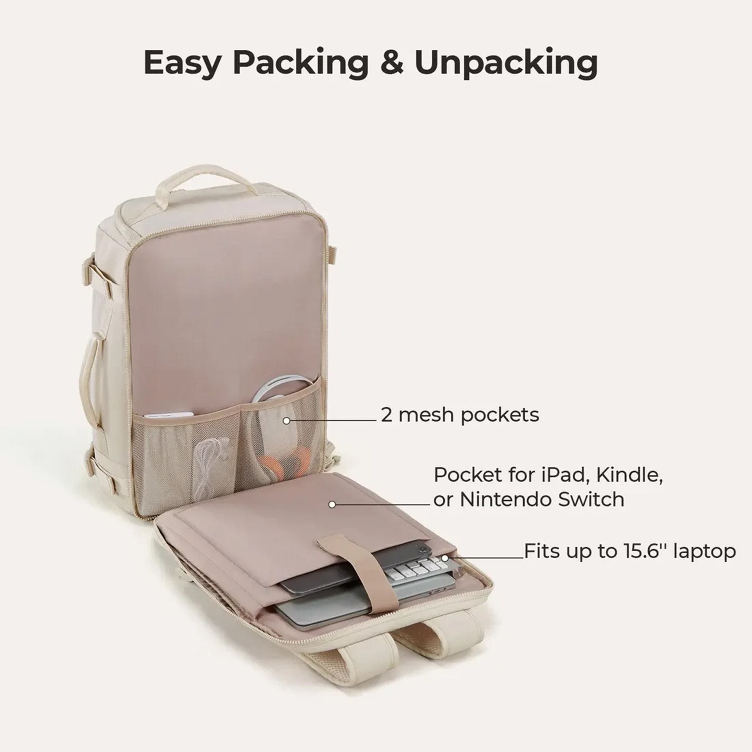 Blast Quick Access Carry On Travel Backpack - 28L-38L Extended, Alternate, color, Beige