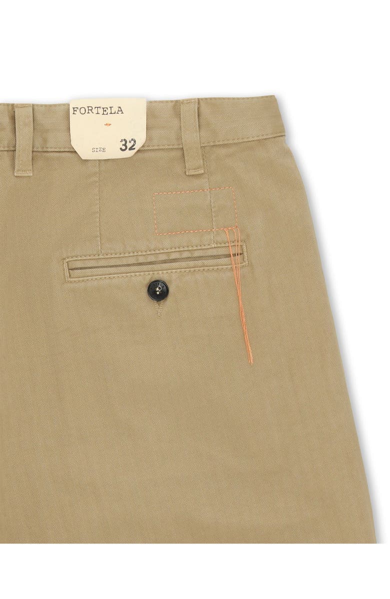 Fortela Seattle Herringbone Cotton Pleated Trousers, Alternate, color, Camel