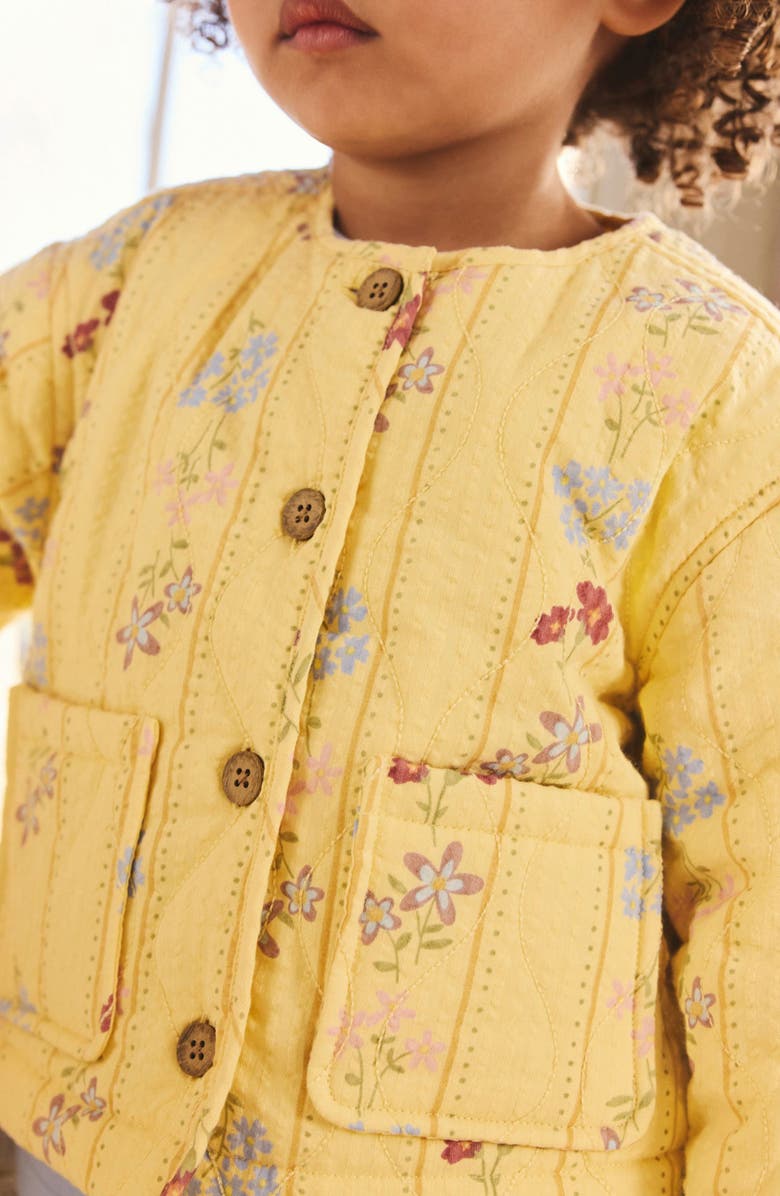 NEXT Kids' Floral Quilted Jacket, Alternate, color, Yellow
