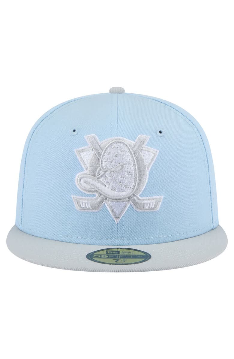 New Era Men's New Era  Light Blue/Gray Anaheim Ducks Color Pack Two-Tone 59FIFTY Fitted Hat, Alternate, color, 