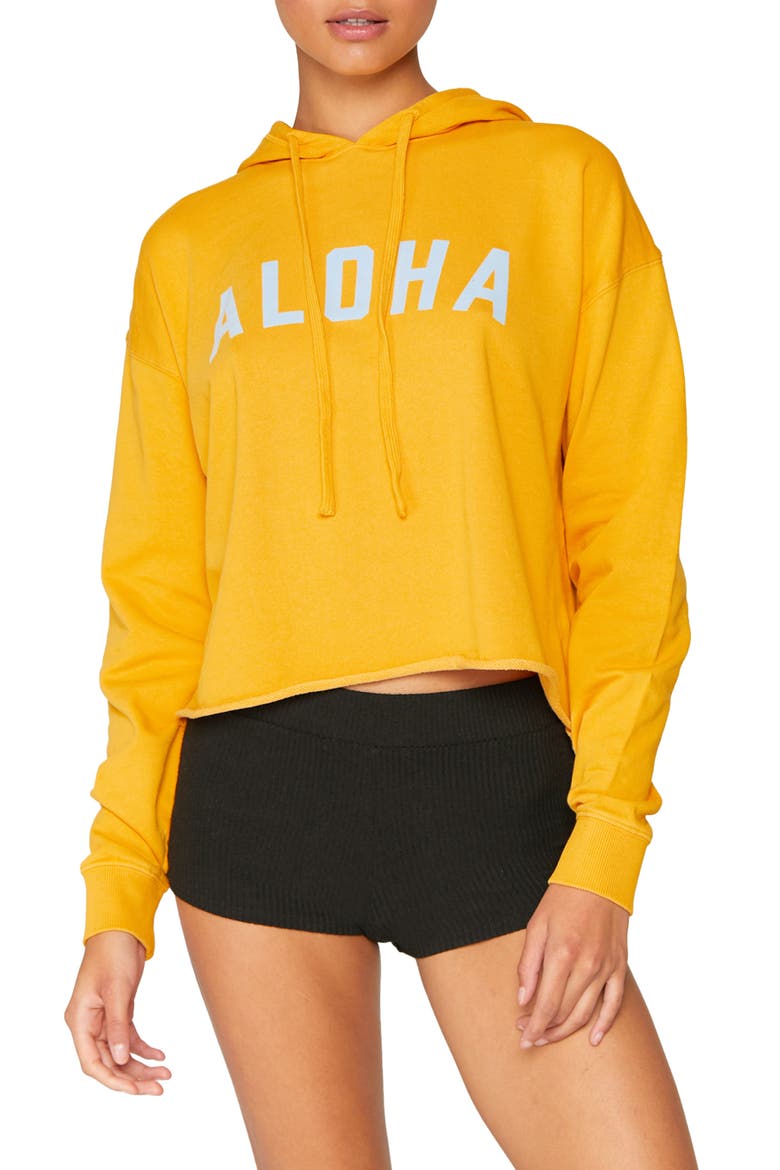 Aloha Serena Hooded Sweatshirt, Main, color, MARIGOLD