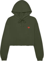 Dalix Pixel Heart Cropped Hoodie