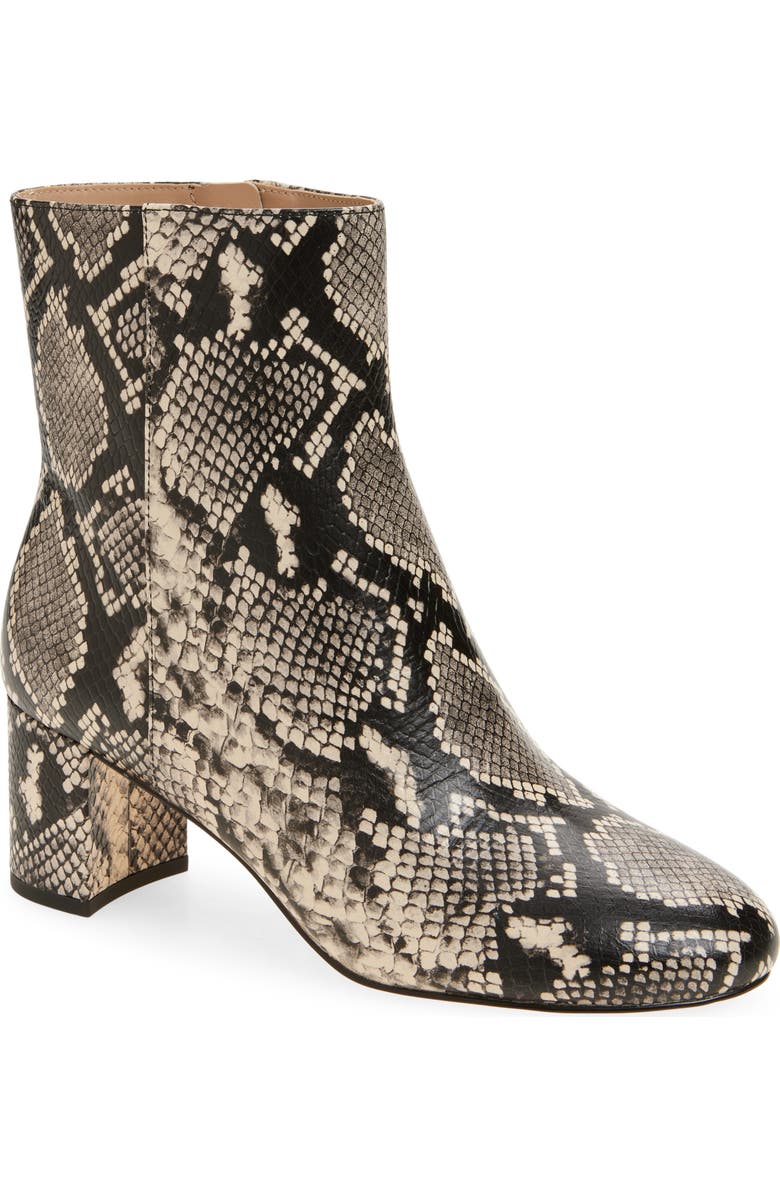 Stuart Weitzman Wynn Snakeskin Print Bootie, Main, color, Natural