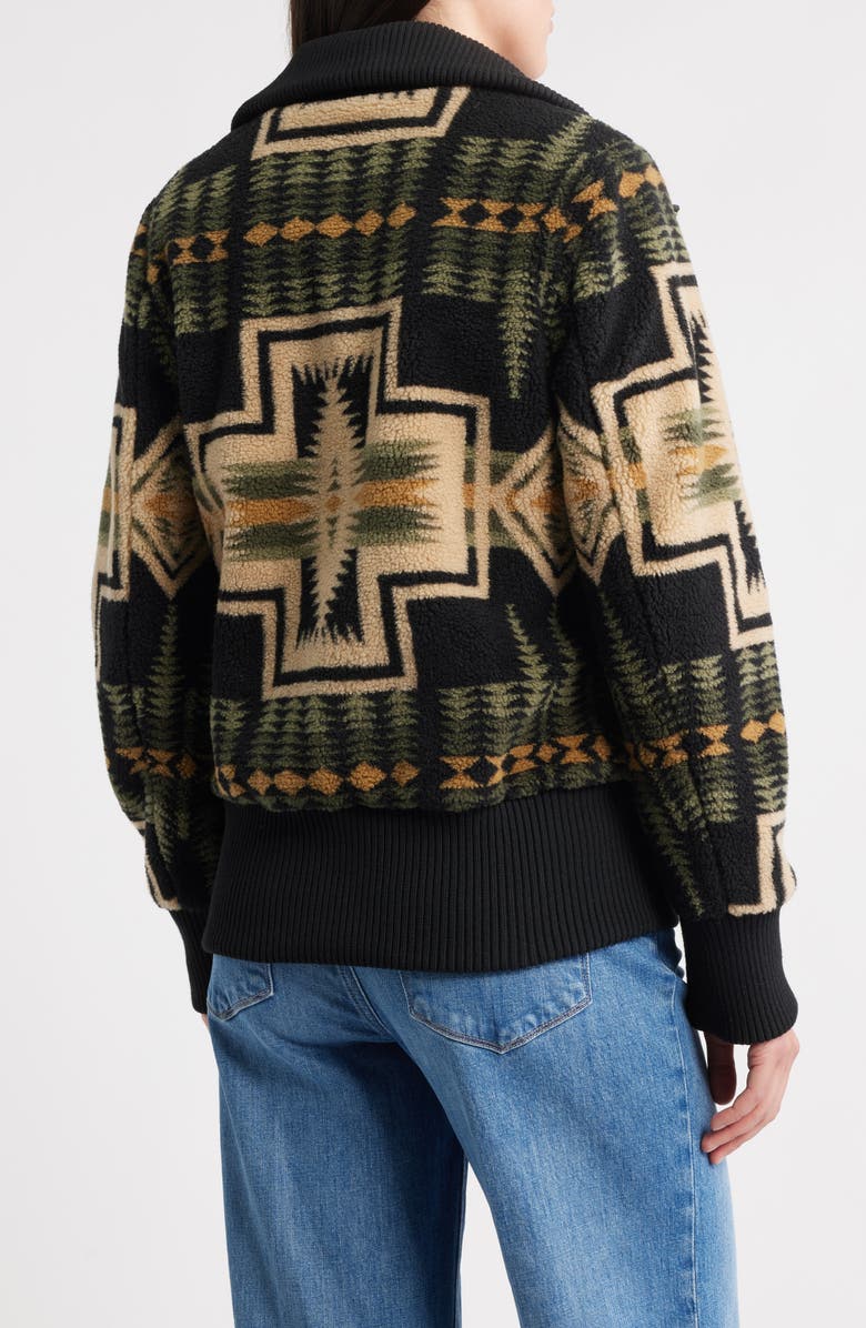 Pendleton Foxglove Range Fleece Bomber Jacket, Alternate, color, Green Tan Harding