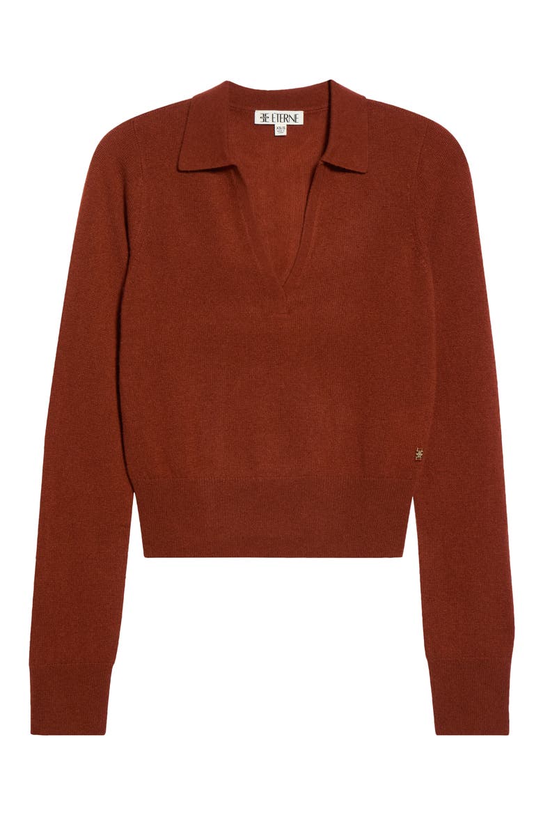 Vance Johnny Collar Cashmere Sweater, Alternate, color, RUST