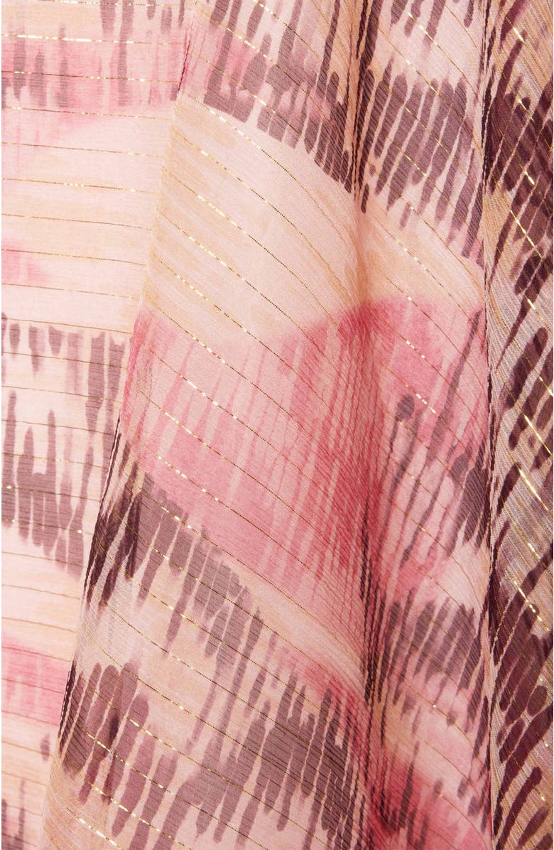 Santorelli FABI Long Sleeve Top in Printed Silk Chiffon, Alternate, color, Sweet Pea Multi