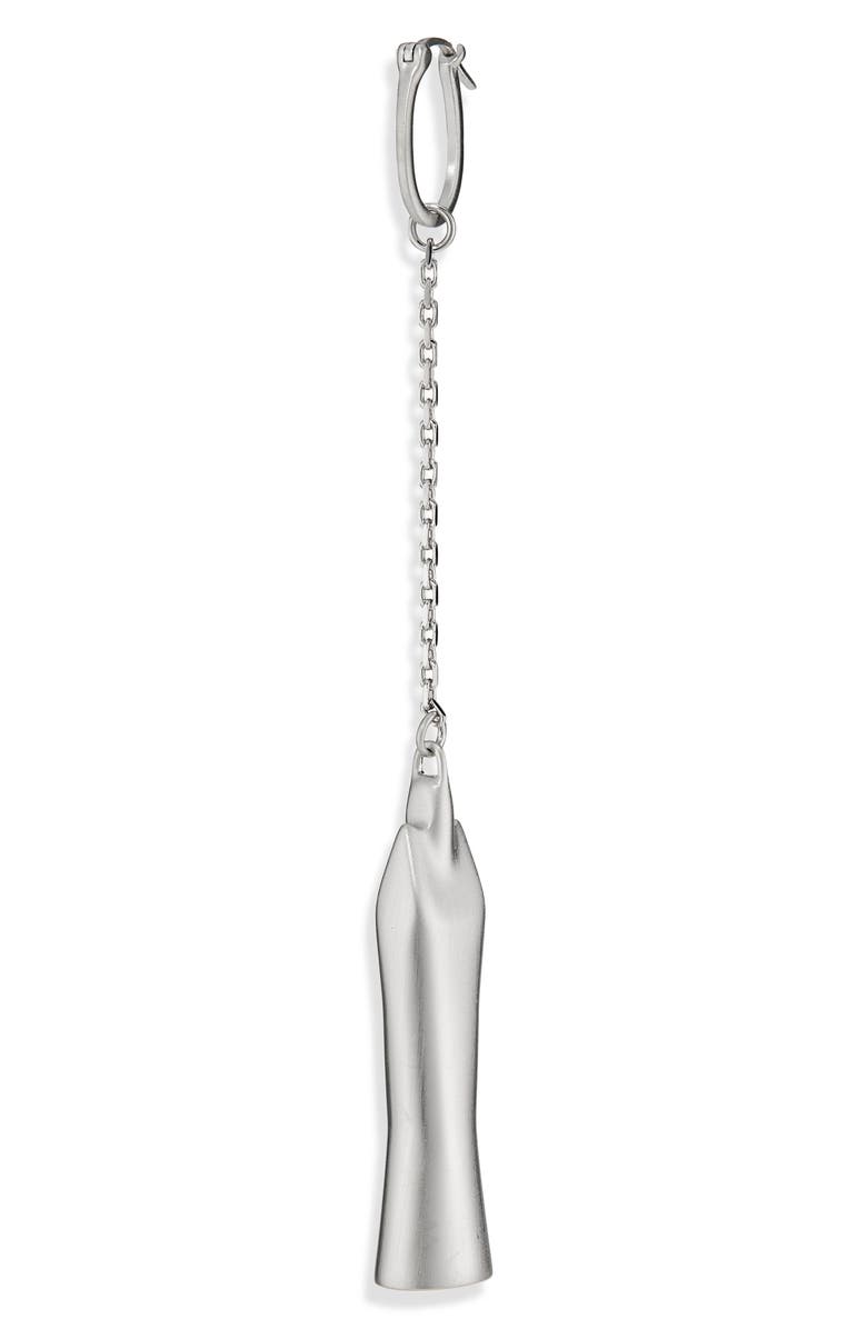 Rick Owens Sister Single Drop Earring, Main, color, Palladium