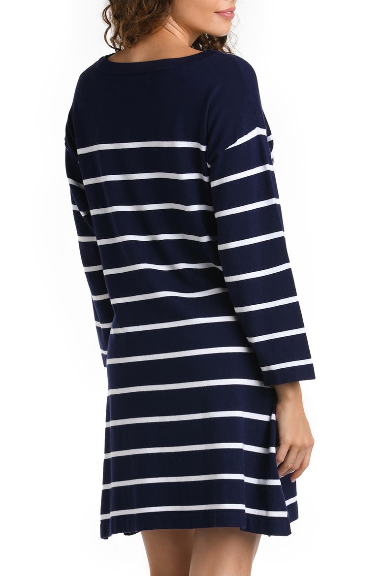 Stripe Boat Neck Cover-Up Tunic, Alternate, color, INDIGO
